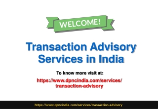 Transaction Advisory Services in India