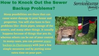 Sewer Backup Cleaning In Chattanooga | Smrestoreus