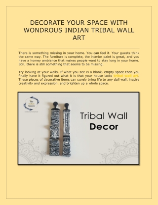DECORATE YOUR SPACE WITH WONDROUS INDIAN TRIBAL WALL ART