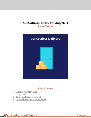 Magento 2 Contactless Delivery