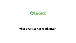 What does Eco Cashback mean_