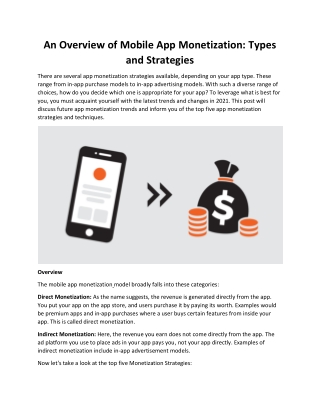 An Overview of Mobile App Monetization Types and Strategies