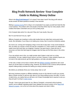 Blog Profit Network  Review-Your Complete Guide to Making Money Online