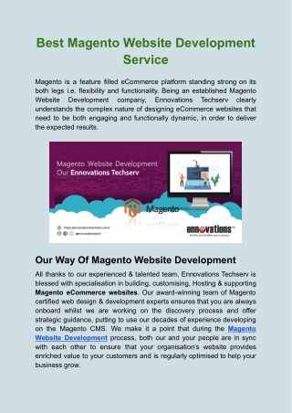Best Magento Website Development Company In Noida