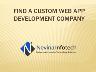 Find a Custom web app development company