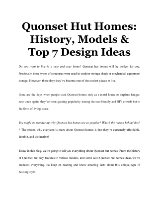 Quonset Hut Homes_ History, Models & Top 7 Design Ideas