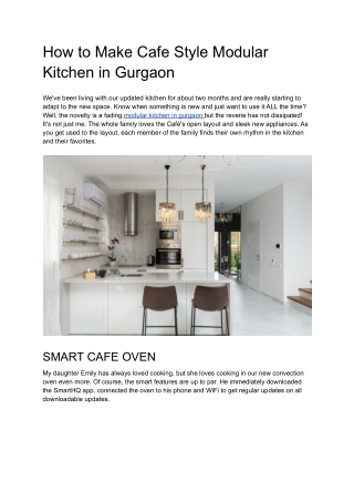 How to Make Cafe Style Modular Kitchen in Gurgaon