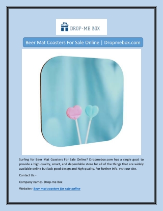 Beer Mat Coasters For Sale Online | Dropmebox.com