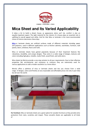 Mica Sheet and Its Varied Applicability