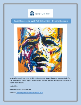 Facial Expression Wall Art Online Usa | Dropmebox.com