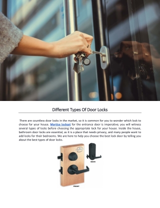 Different Types Of Door Locks