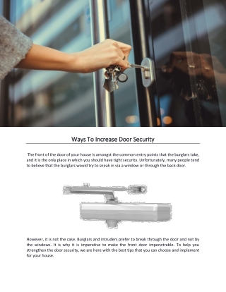 Ways To Increase Door Security