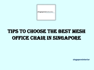 Tips to Choose the Best Mesh Office Chair in Singapore