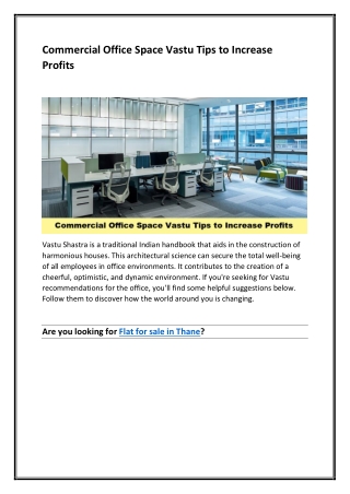 Commercial Office Space Vastu Tips to Increase Profits-converted