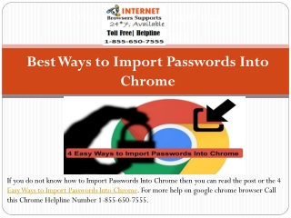 Best Ways to Import Passwords Into Chrome - Call 1-855-650-7555