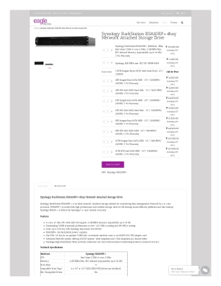 Synology RS820RP  4bay Network Attached Storage Drive
