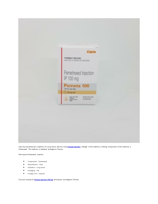 Pemeta injection 500 mg