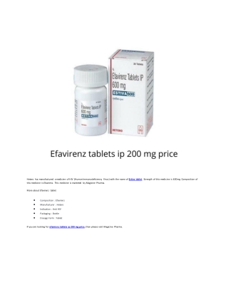 efavirenz tablets ip 200 mg price