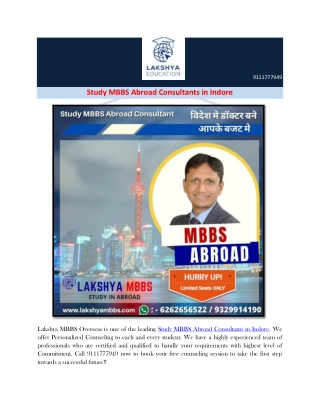 Best Consultant for MBBS Abroad in Indore