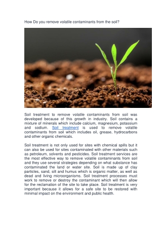 How Do you remove volatile contaminants from the soil-converted