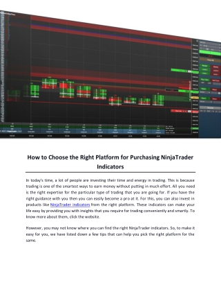 How to Choose the Right Platform for Purchasing NinjaTrader Indicators