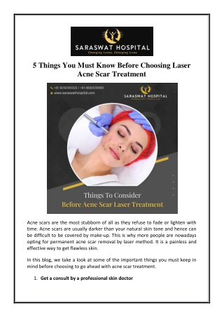 5 Things You Must Know Before Choosing Laser Acne Scar Treatment