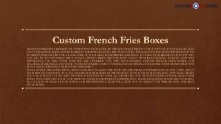 Get Budget-Friendly Custom French Fries Boxes at CustomBoxesZone