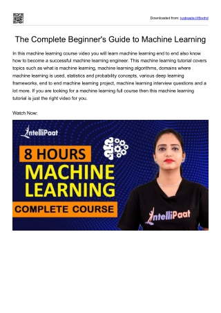 The Complete Beginner's Guide to Machine Learning