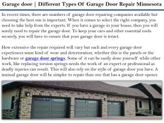 Garage door | Different Types Of Garage Door Repair Minnesota