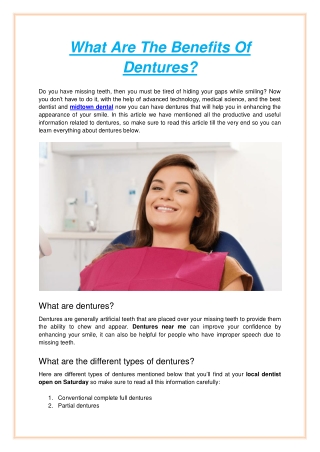 What Are The Benefits Of Dentures