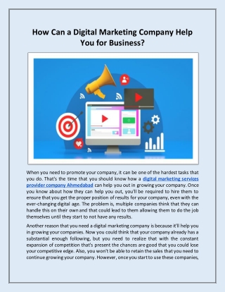 How Can a Digital Marketing Company Help You for Business