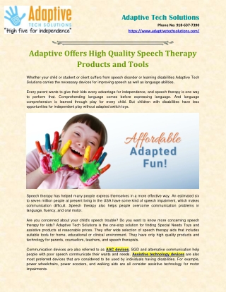 High Quality Speech Therapy Products