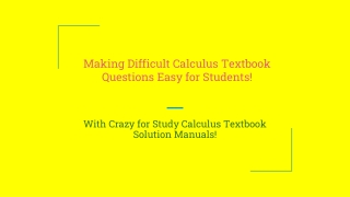 CFS PPT _ Calculus Textbook Solution Manuals _ 27 Jan, 2022