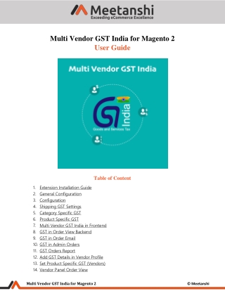 Magento 2 Multi Vendor GST India