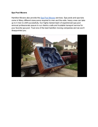 Spa Pool Movers