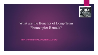 What are the Benefits of Long-Term Photocopier Rentals