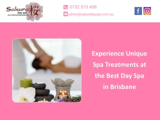 Experience Unique Spa Treatments at the Best Day Spa in Brisbane