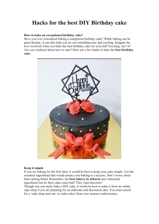 Hacks for the best DIY Birthday cake