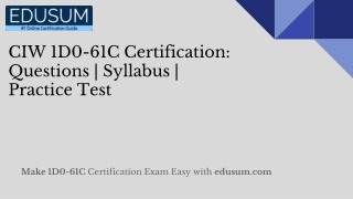 CIW 1D0-61C Certification: Questions | Syllabus | Practice Test