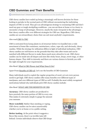 CBD Gummies and Their Benefits
