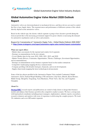 Global Automotive Engine Valve Market Overview Analysis and Growth
