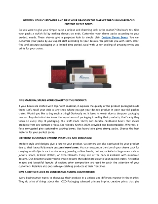 CUSTOMERS AND FIRM YOUR BRAND IN THE MARKET THROUGH FANCY CUSTOM SLEEVE BOXES