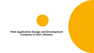 Web Application Design and Development Company in USA  Maintec