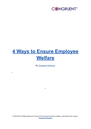 4 Ways to Ensure Employee Welfare