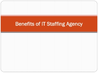 Benefits of IT Staffing Agency