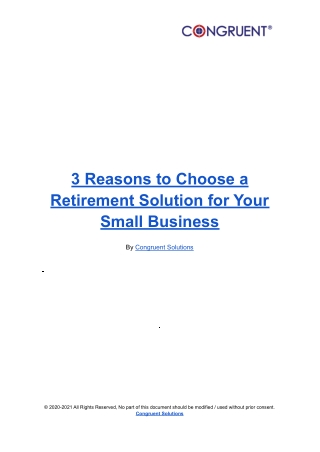 3 Reasons to Choose a Retirement Solution for Your Small Business