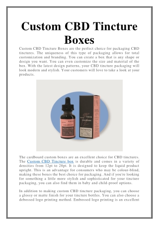 Custom CBD Tincture Boxes