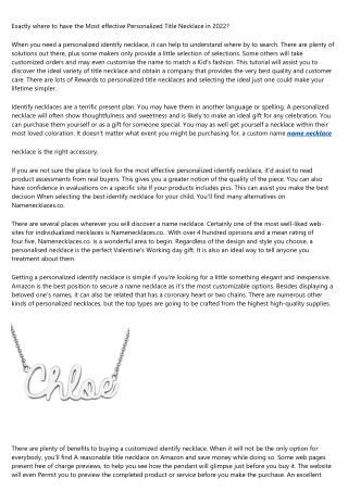 25 Surprising Facts About personalized name necklace