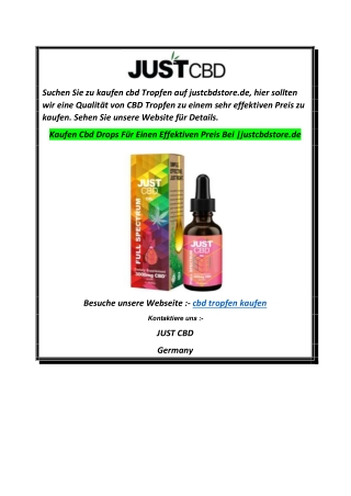 Kaufen Cbd Drops Für Einen Effektiven Preis Bei justcbdstore.de