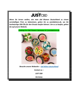 Looking For Cbd Flowers Germany At justcbdstore.de